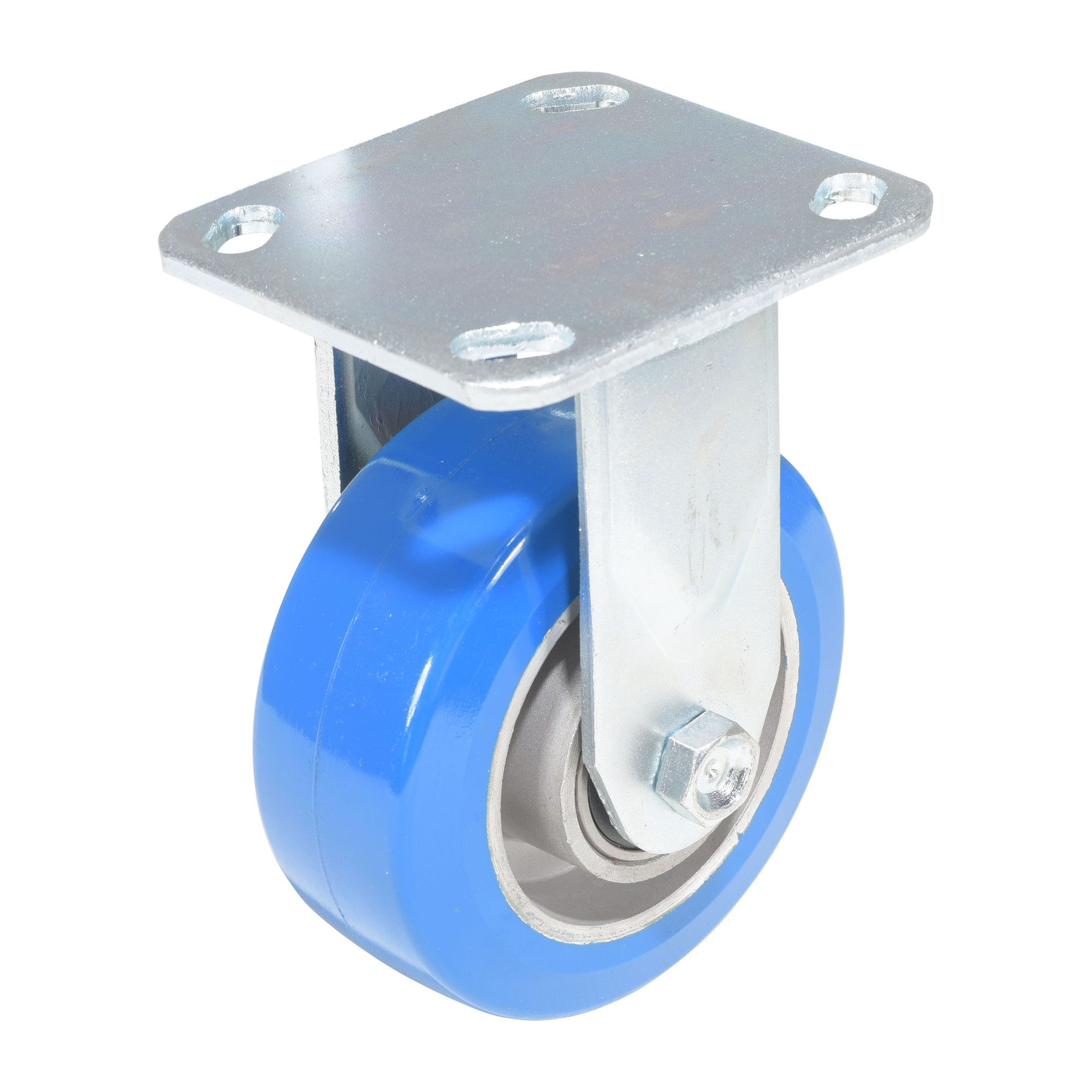 Vestil Polyurethane Precision Ball Bearing Rigid Caster 5 In. Diameter x 2 In. Width 617 lb. Capacity Blue/Gray